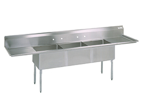 Three compartment sink